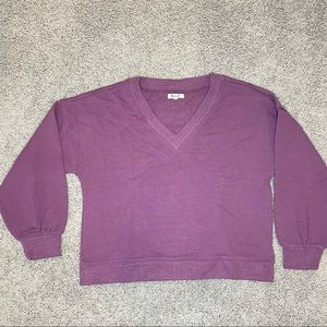 Madewell Hemp-Cotton V-Neck Sweatshirt Warm Violet Size Medium